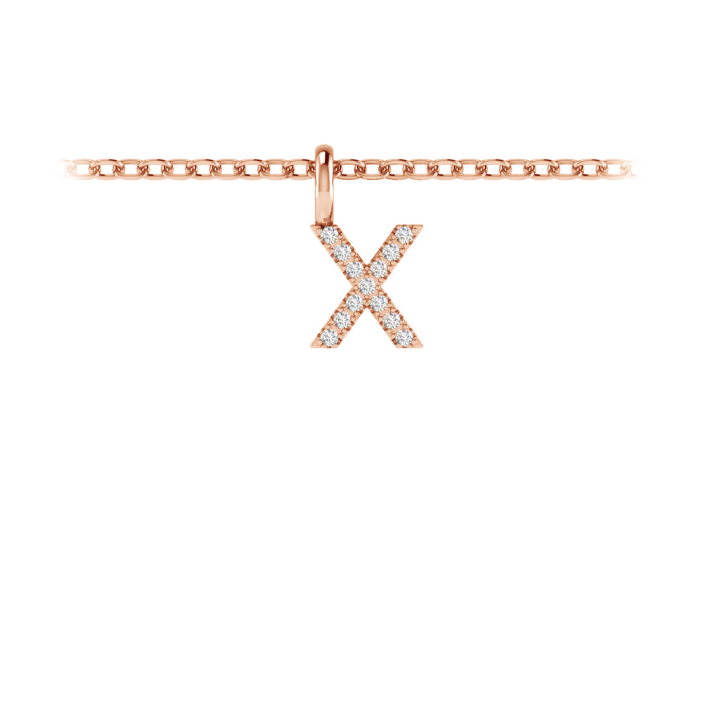 Pavé Letter Charm X