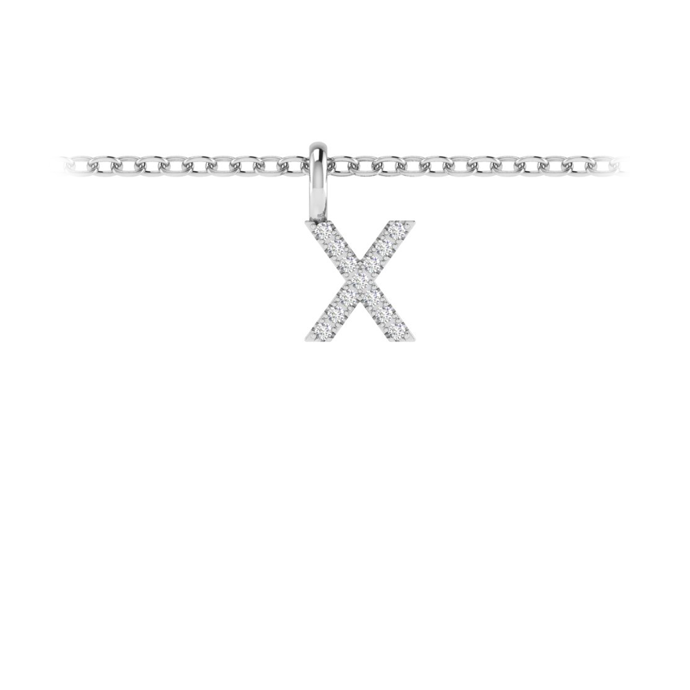 Pavé Letter Charm X