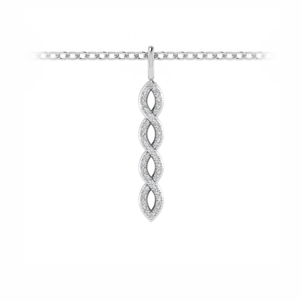 Intertwined Pavé Bar Pendant