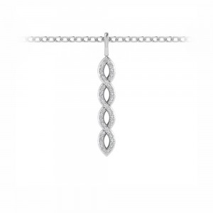 Intertwined Diamond Pavé Bar Pendant