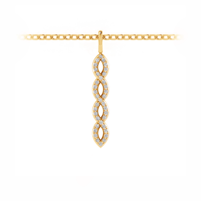 Intertwined Diamond Pav?Bar Pendant