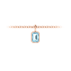 1 Ct Emerald Cut  Aquamarine Birthstone Bezel Charm Necklace