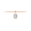 1 Ct Emerald Cut Lab Diamond Birthstone Bezel Charm Necklace