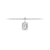 1 Ct Emerald Cut Moissanite Birthstone Bezel Charm Necklace