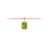 1 Ct Emerald Cut Peridot Birthstone Bezel Charm Necklace