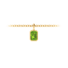 1 Ct Emerald Cut Peridot Birthstone Bezel Charm Necklace