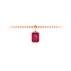 1 Ct Emerald Cut Ruby Birthstone Bezel Charm Necklace