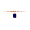 1 Ct Emerald Cut Sapphire Birthstone Bezel Charm Necklace