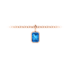 1 Ct Emerald Cut Topaz Birthstone Bezel Charm Necklace