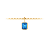 1 Ct Emerald Cut Topaz Birthstone Bezel Charm Necklace