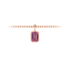 1 Ct Emerald Cut Tourmaline Birthstone Bezel Charm Necklace