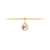 1 Ct Pear Shape Cubic Zirconia Birthstone Bezel Charm Necklace