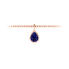 1 Ct Pear Shape Sapphire Birthstone Bezel Charm Necklace