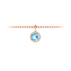 1 Ct Round  Aquamarine Birthstone Bezel Charm Necklace