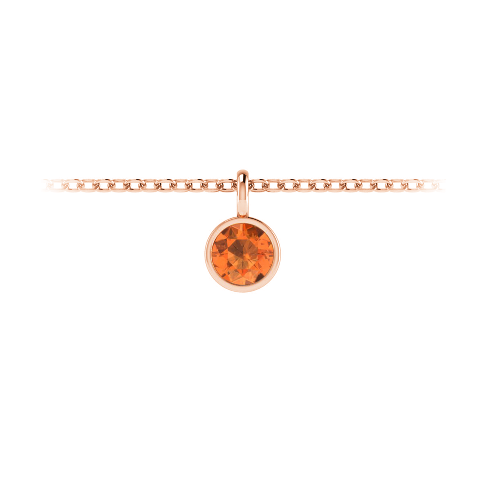 1 Ct Round Garnet Birthstone Bezel Charm Necklace