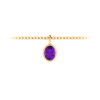 1 Ct Oval Amethyst Birthstone Bezel Charm Necklace