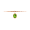 1 Ct Oval Peridot Birthstone Bezel Charm Necklace