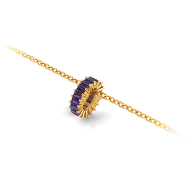 Prong Set Baguette Alexandrite Birthstone Bead Charm