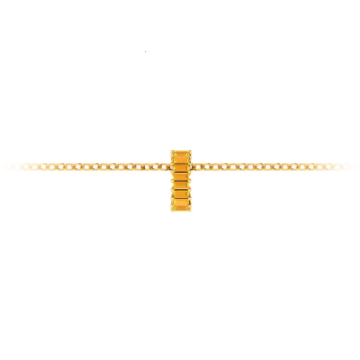Prong Set Baguette Citrine Birthstone Bead Charm