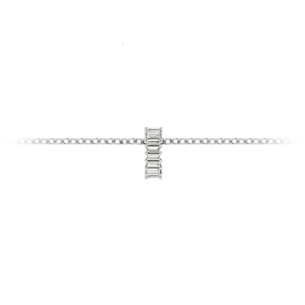 Prong Set Baguette Moissanite Birthstone Bead Charm