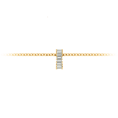 Prong Set Baguette Lab Diamond Birthstone Bead Charm