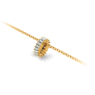 Prong Set Baguette Lab Diamond Birthstone Bead Charm