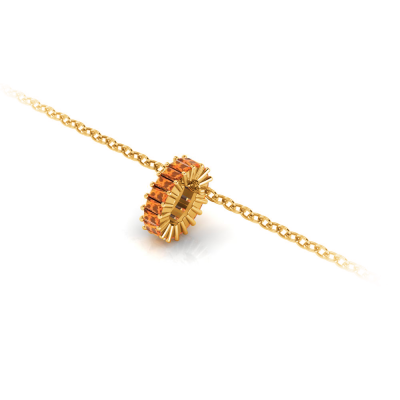 Prong Set Baguette Garnet Birthstone Bead Charm