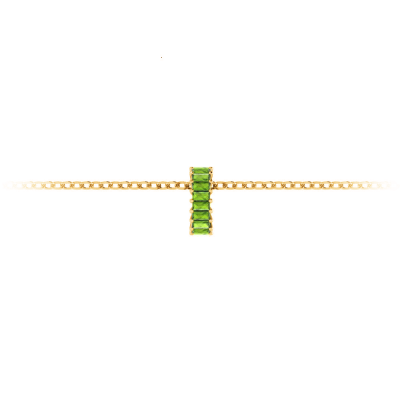 Prong Set Baguette Peridot Birthstone Bead Charm