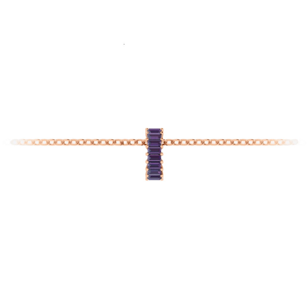 Prong Set Baguette Alexandrite Birthstone Bead Charm