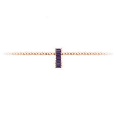Prong Set Baguette Alexandrite Birthstone Bead Charm