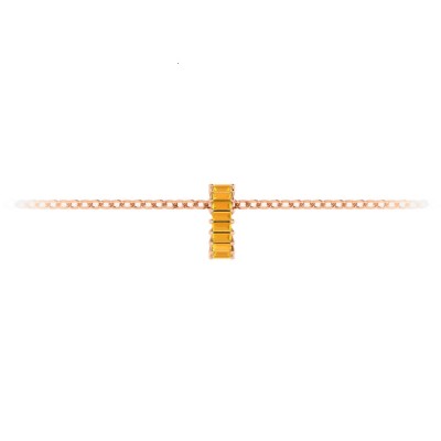 Prong Set Baguette Citrine Birthstone Bead Charm