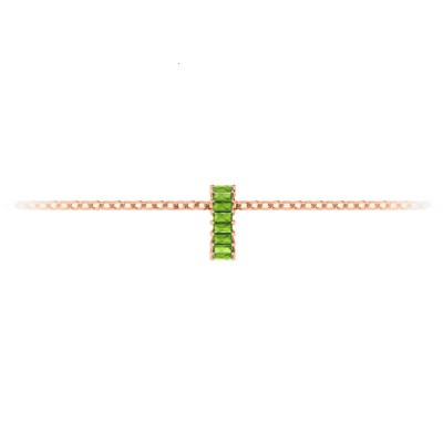 Prong Set Baguette Peridot Birthstone Bead Charm