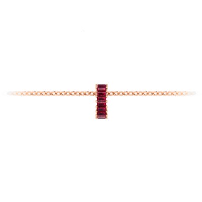 Prong Set Baguette Ruby Birthstone Bead Charm