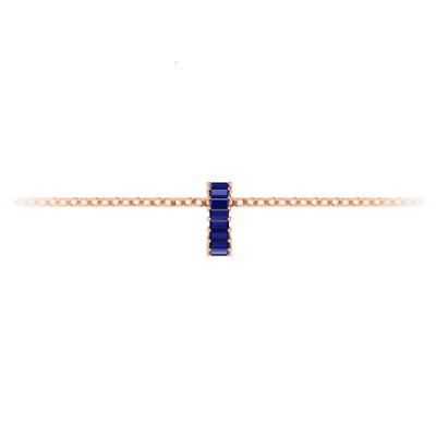 Prong Set Baguette Sapphire Birthstone Bead Charm
