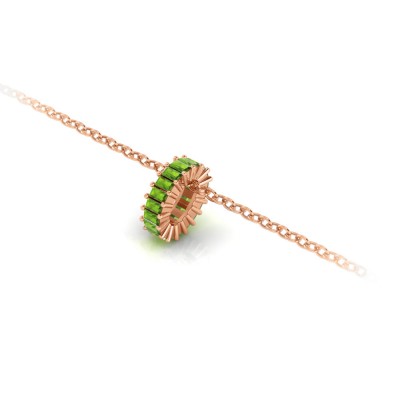 Prong Set Baguette Peridot Birthstone Bead Charm