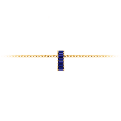 Prong Set Baguette Sapphire Birthstone Bead Charm
