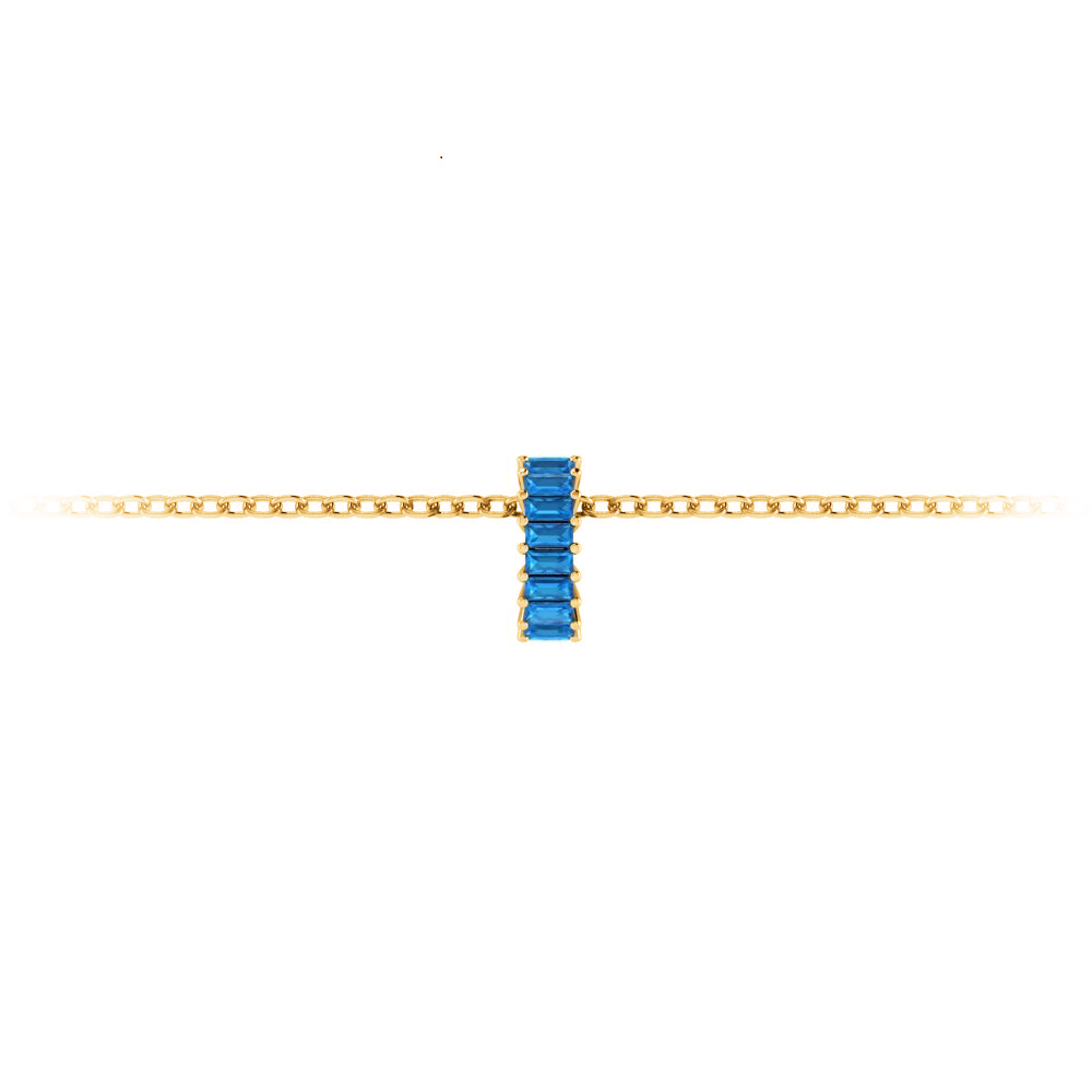 Prong Set Baguette Topaz Birthstone Bead Charm