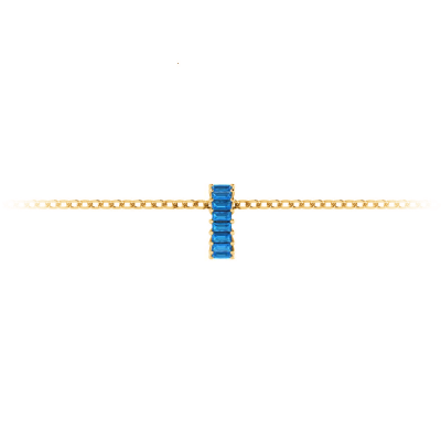 Prong Set Baguette Topaz Birthstone Bead Charm