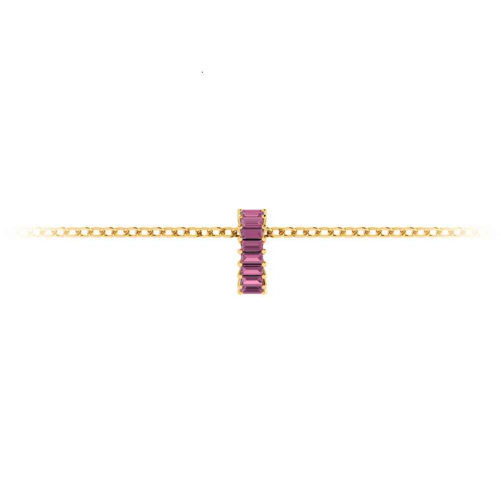 Prong Set Baguette Tourmaline Birthstone Bead Charm