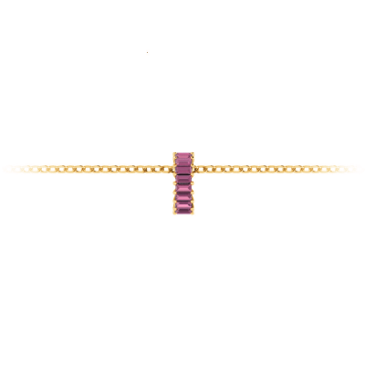 Prong Set Baguette Tourmaline Birthstone Bead Charm