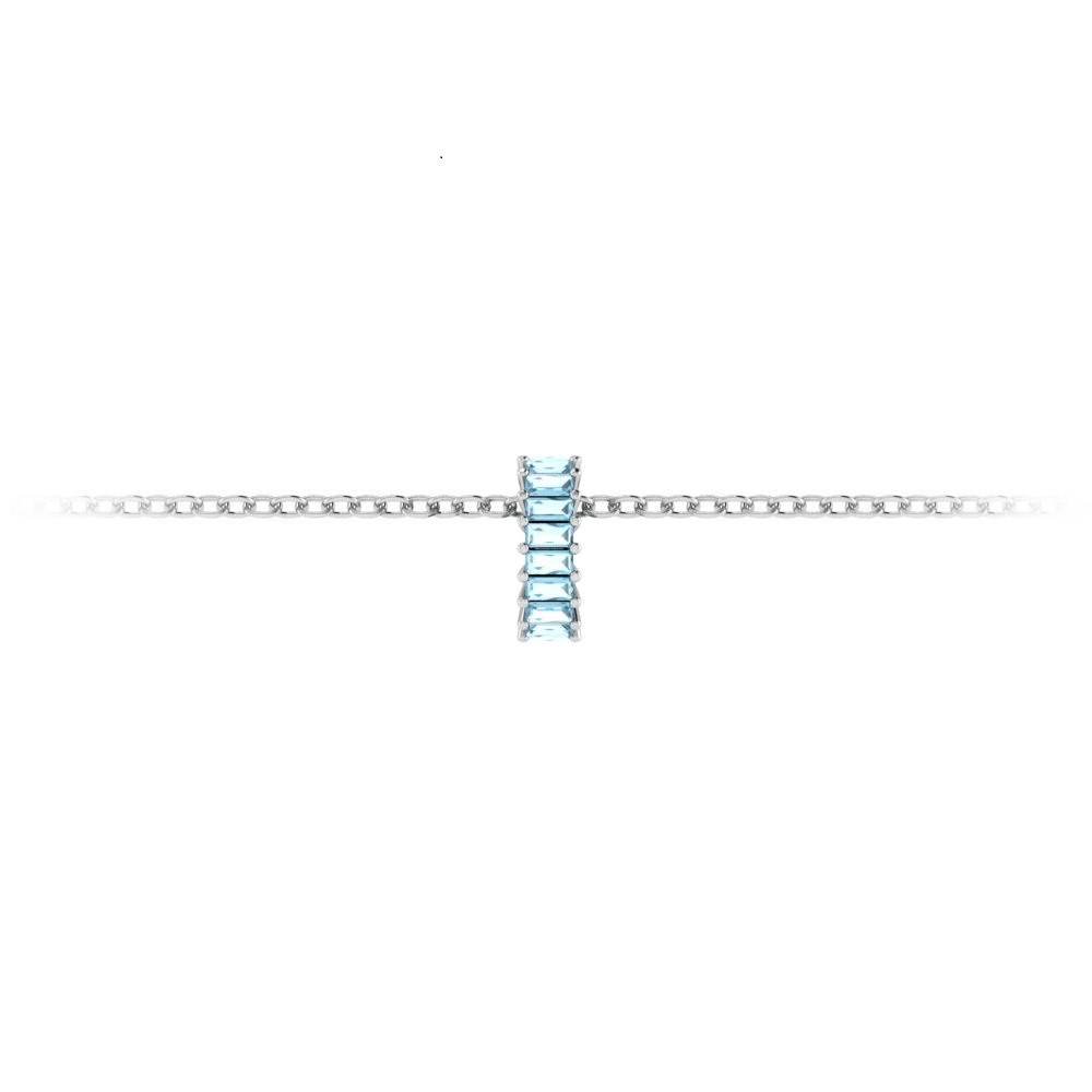 Prong Set Baguette Aquamarine Birthstone Bead Charm