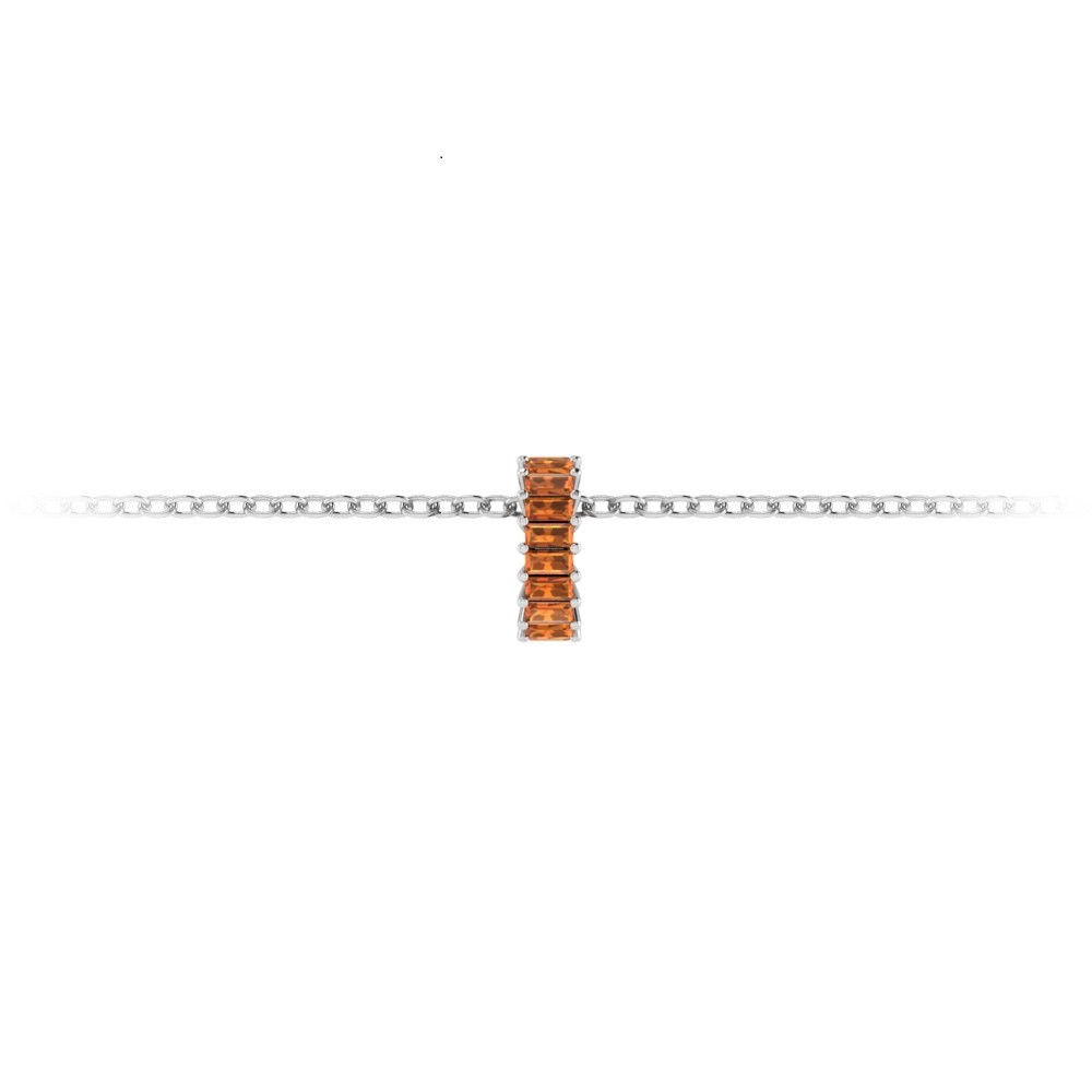 Prong Set Baguette Garnet Birthstone Bead Charm