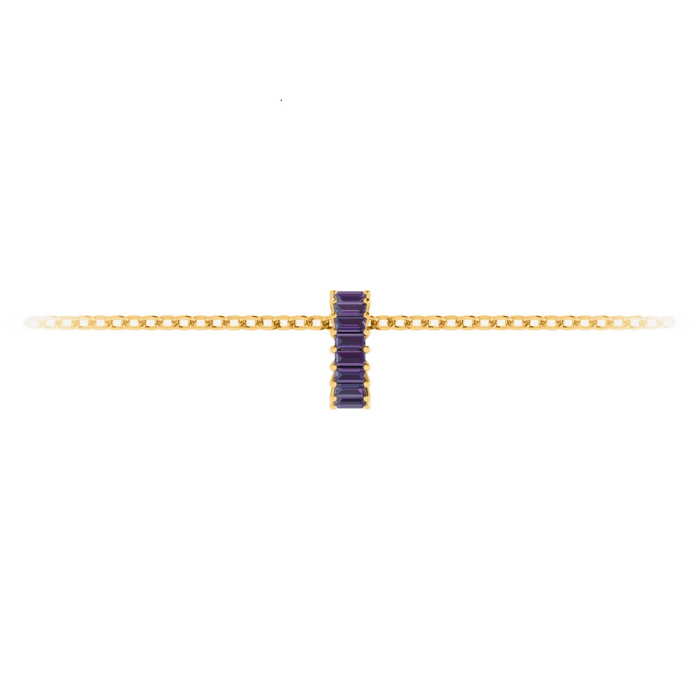 Prong Set Baguette Alexandrite Birthstone Bead Charm