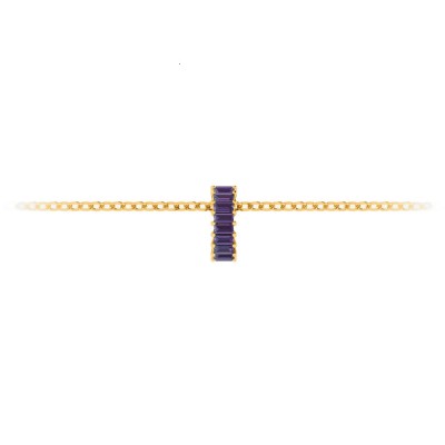 Prong Set Baguette Alexandrite Birthstone Bead Charm