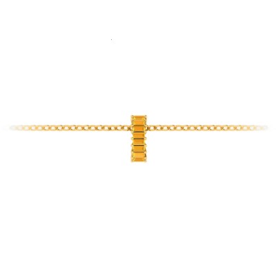 Prong Set Baguette Citrine Birthstone Bead Charm