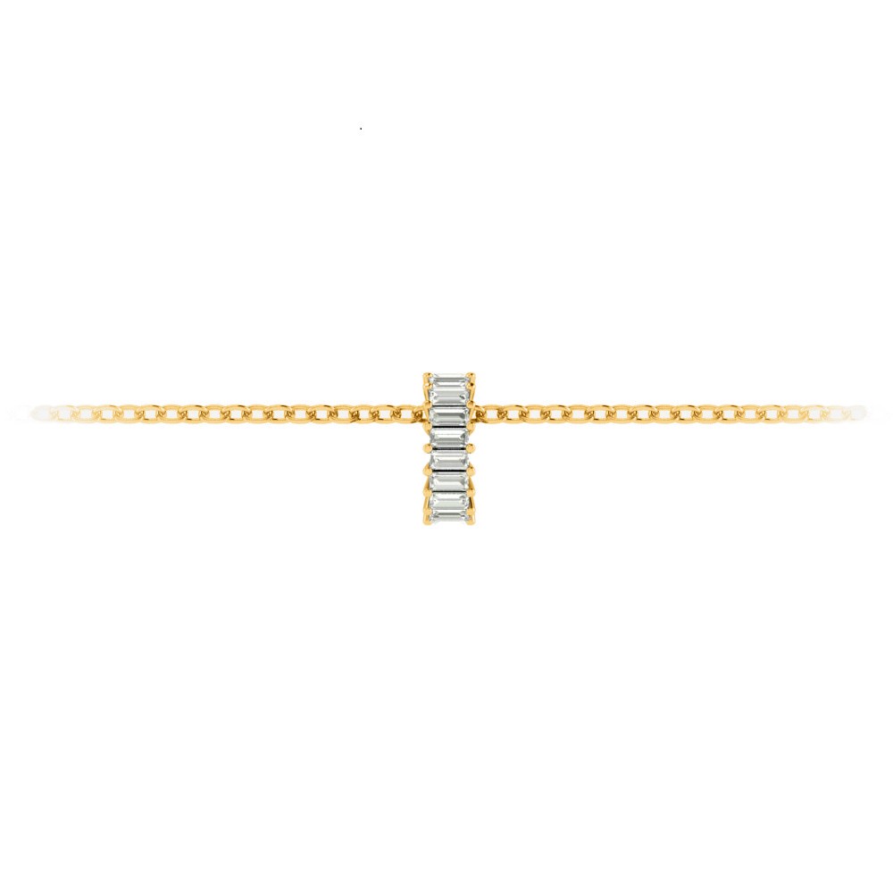 Prong Set Baguette CZ Birthstone Bead Charm