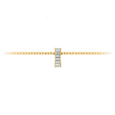 Prong Set Baguette Moissanite Birthstone Bead Charm