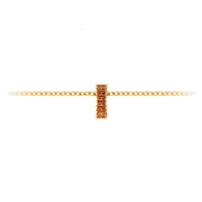Prong Set Baguette Garnet Birthstone Bead Charm