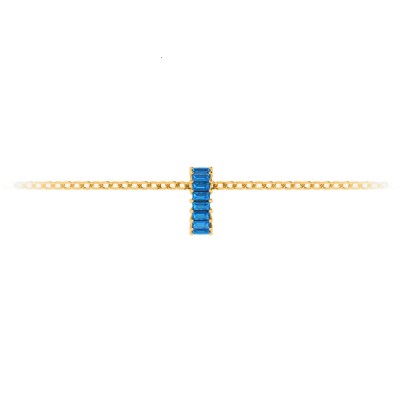 Prong Set Baguette Topaz Birthstone Bead Charm