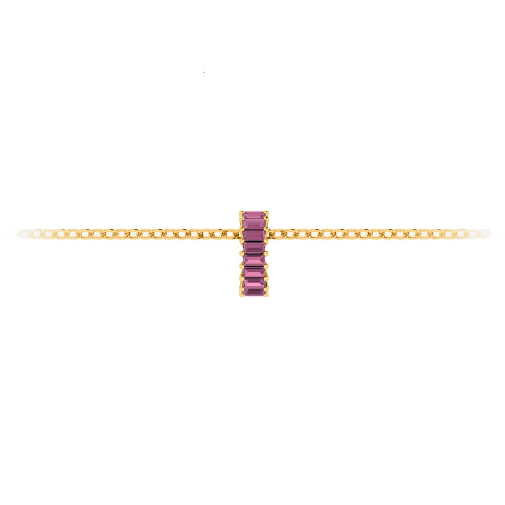 Prong Set Baguette Tourmaline Birthstone Bead Charm
